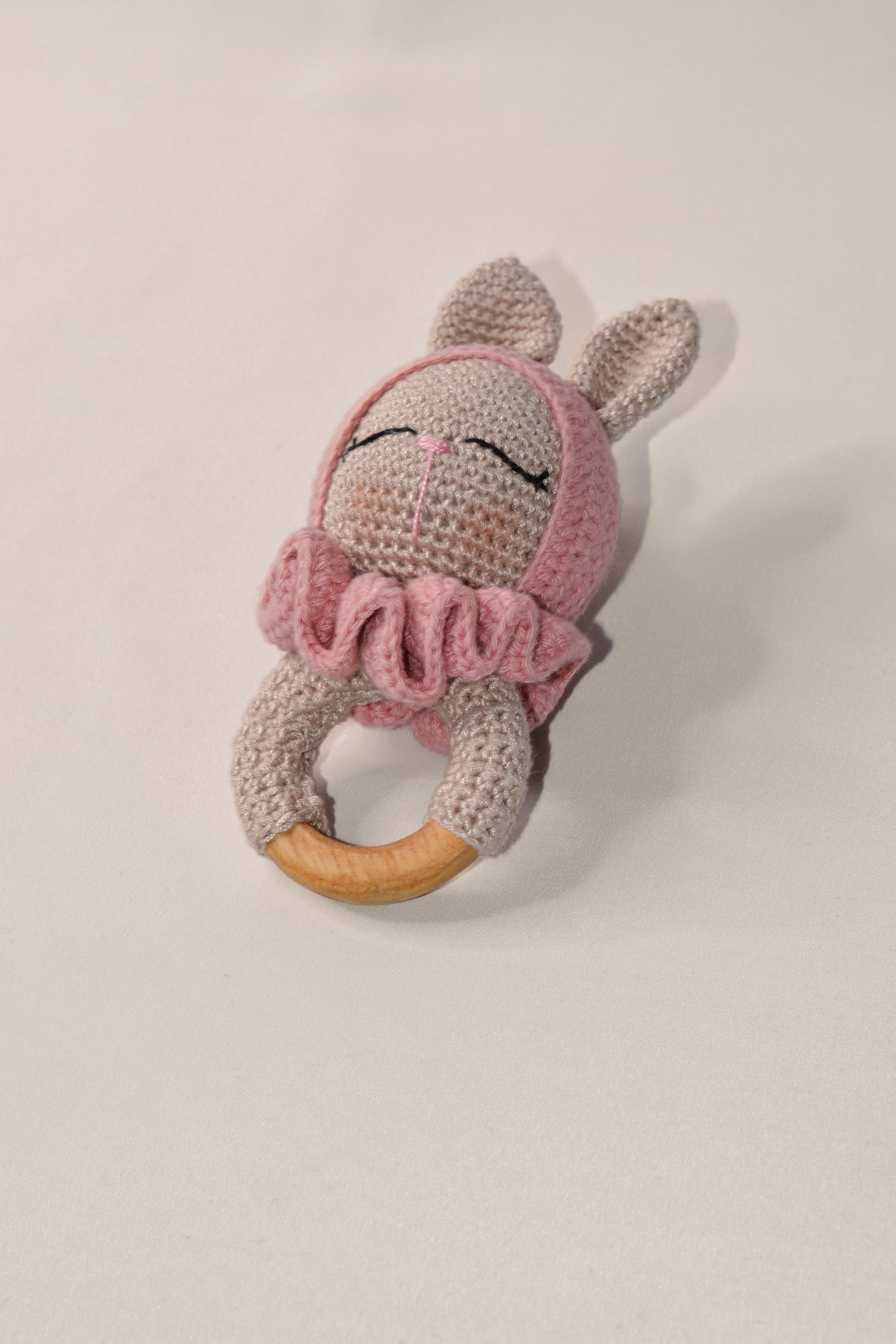 Amigurumi Bunny Rattle & Cuddle Toy Set